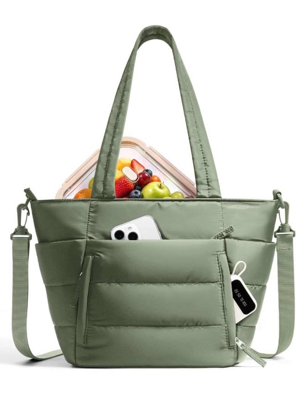 Stylish Insulated Lunch Tote Bag for Women - Puffy Cooler Lunch Box